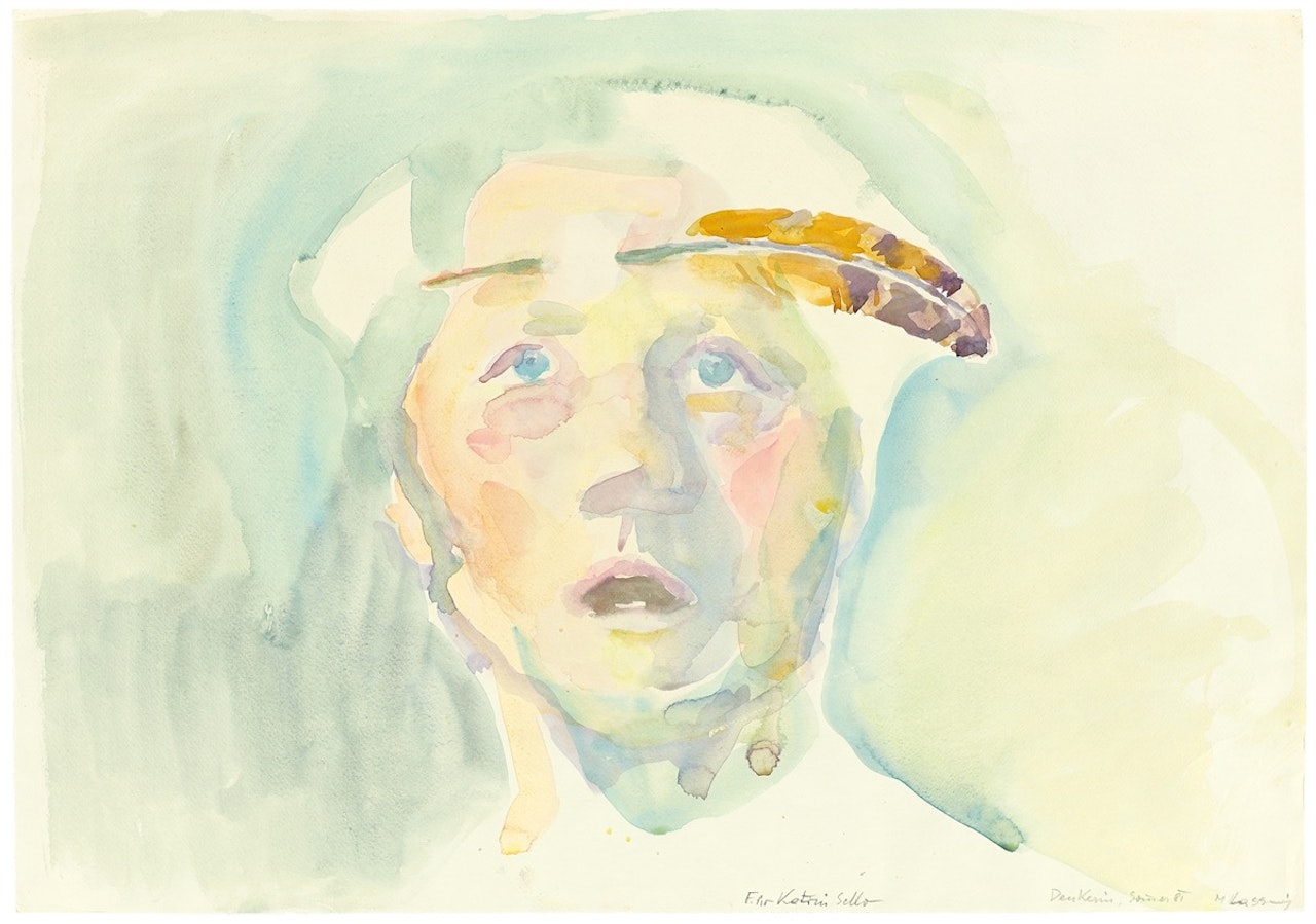 ”Denkerin” (Selbstbildnis) by Maria Lassnig