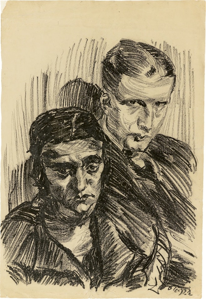 Double portrait (Leopold Reidemeister with Tanja) by Ludwig Meidner