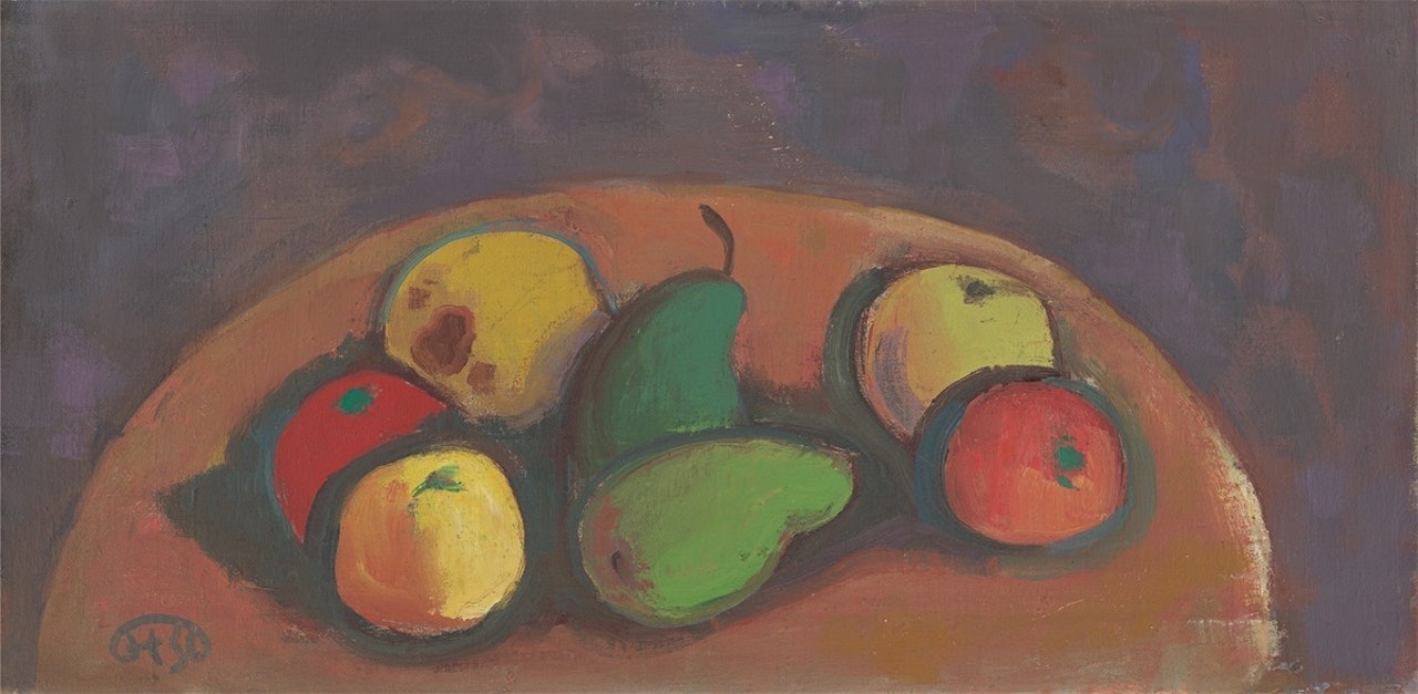 ”Obst auf einem Tisch” by Karl Hofer