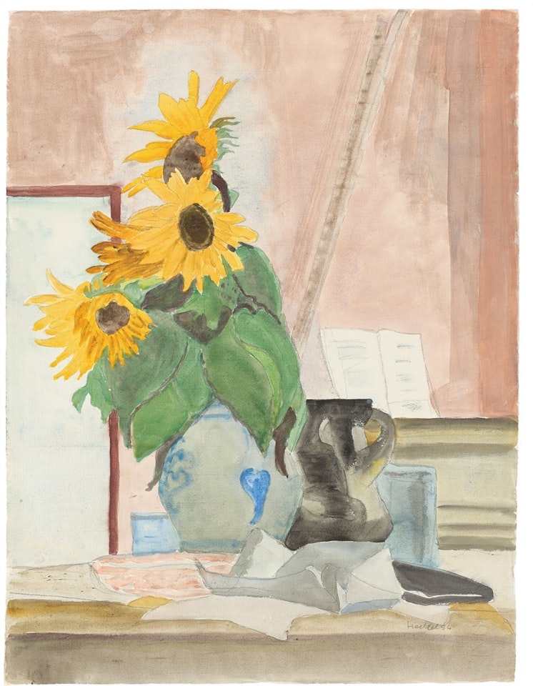 ”Sonnenblumen im Krug” by Erich Heckel