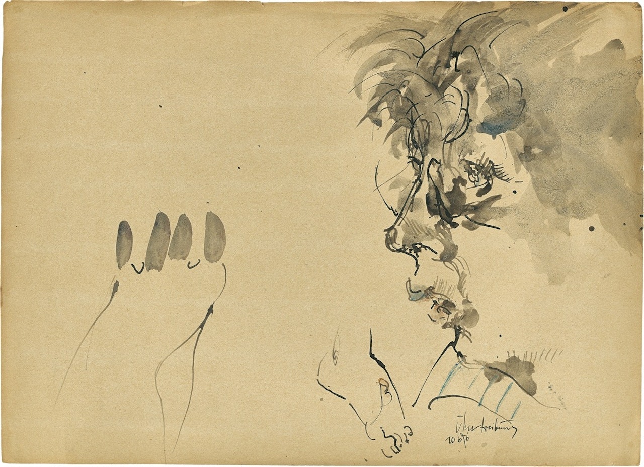 ”Übertreibung” (Selbstbildnis) by Horst Janssen