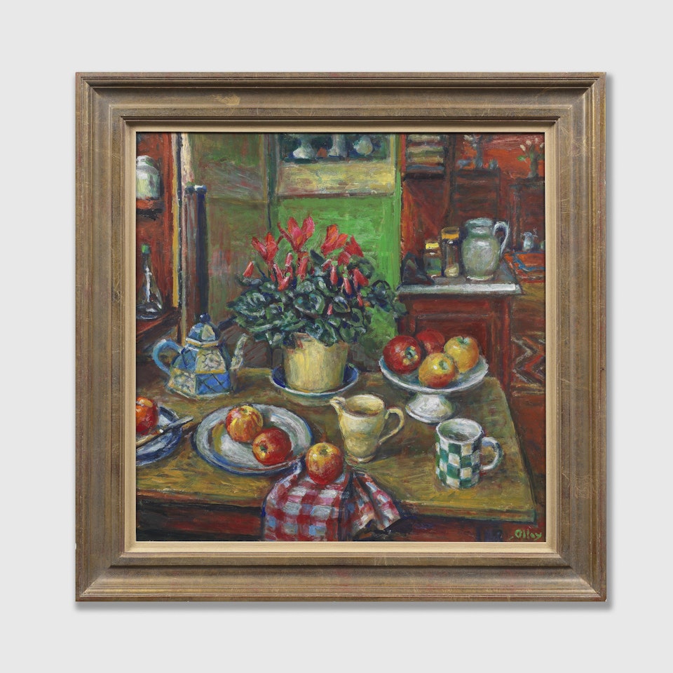 Red Cyclamen and Apples I by Margaret Hannah Olley