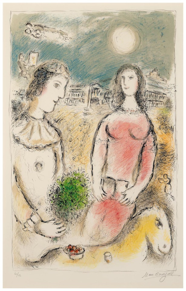 Le couple au crépuscule - 1980 by Marc Chagall