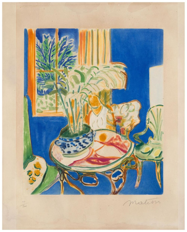 Le petit intérieur bleu - 1952 by Henri Matisse