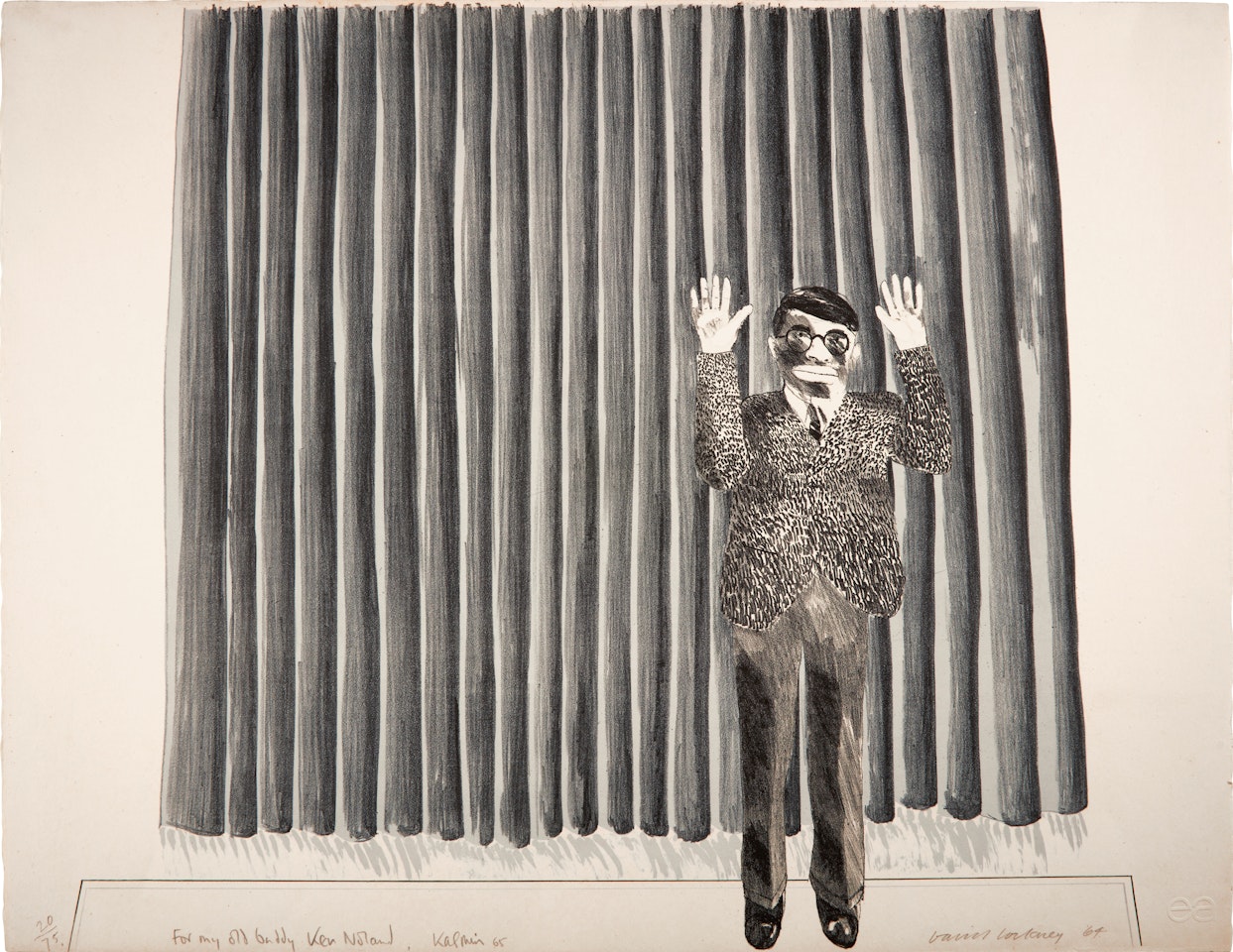 Figure by a Curtain (Portrait of Kasmin) (S.A.C., MCA Tokyo 37) by David Hockney