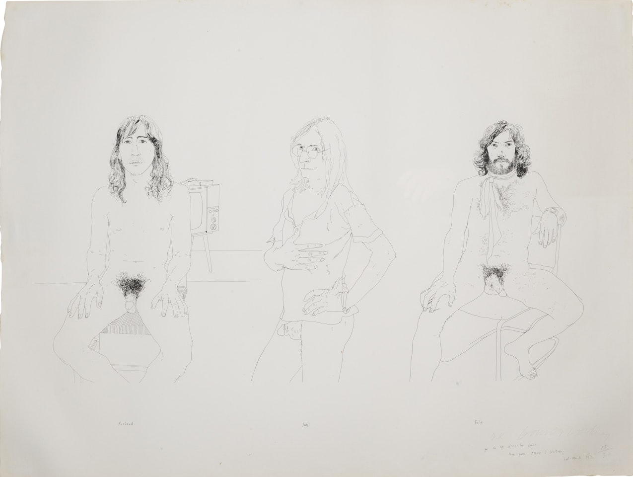For the Oz Obscenity Fund by David Hockney