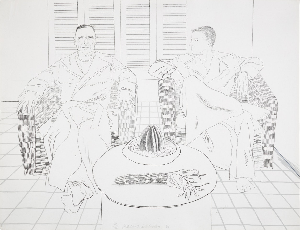 Christopher Isherwood and Don Bachardy (from Friends) (S.A.C. 186) by David Hockney