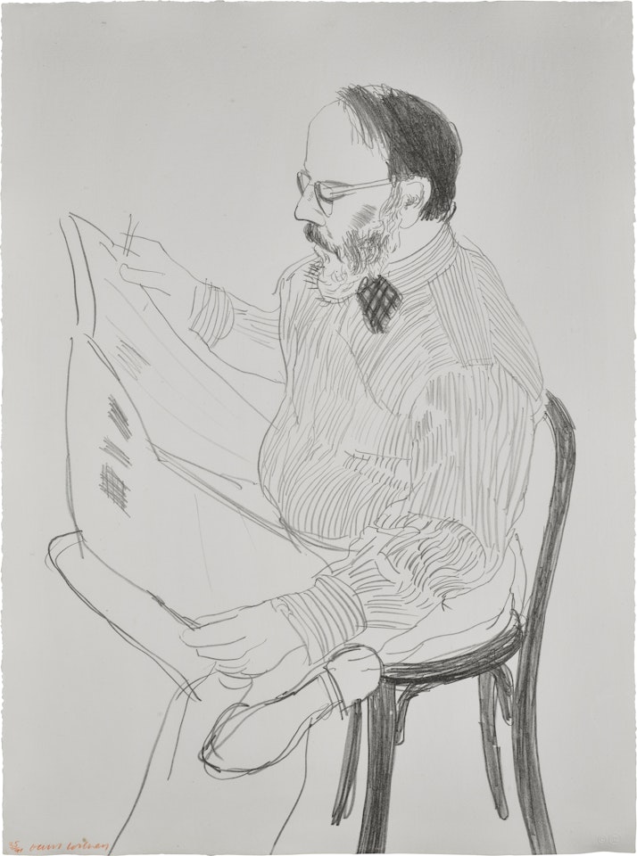 Henry Reading the Newspaper (from Friends) (S.A.C. 197) by David Hockney