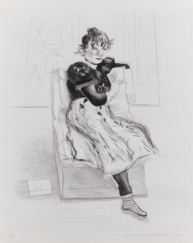 Celia in a Wicker Chair (black state) (MCA Tokyo 159) by David Hockney