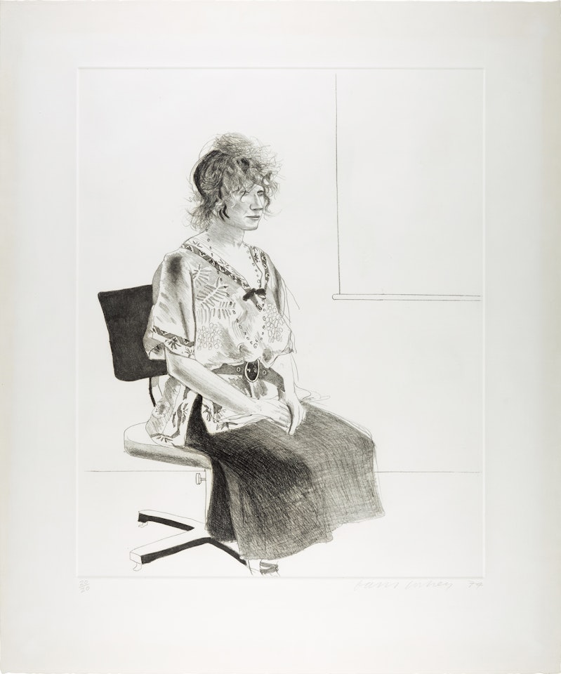 Celia Seated on an Office Chair (black state) (MCA Tokyo 161) by David Hockney