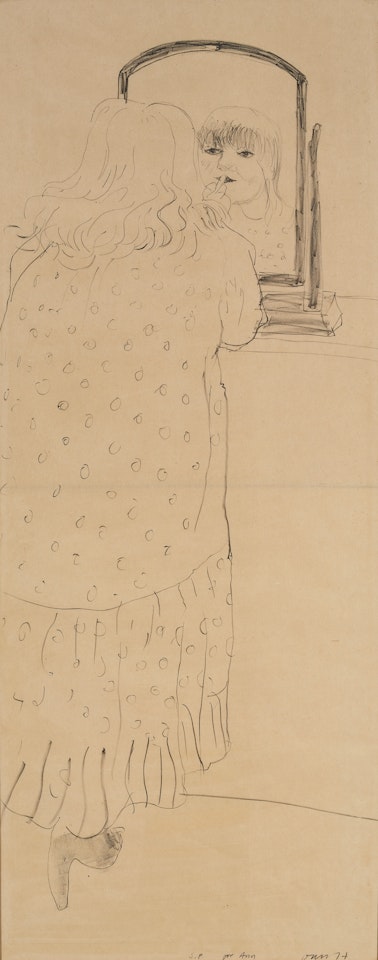 Ann Putting on Lipstick (MCA Tokyo 217) by David Hockney