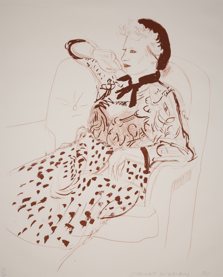 Celia Pondering (from A Series of Hand Drawn Lithographs from 1979-80) (MCA Tokyo 246) by David Hockney