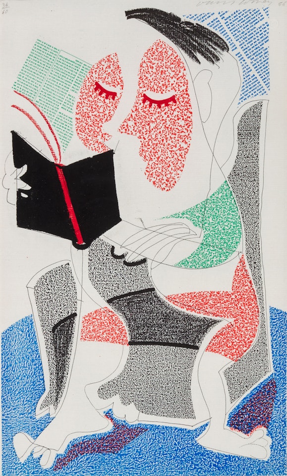 Man Reading Stendahl, July  (MCA Tokyo 302) by David Hockney