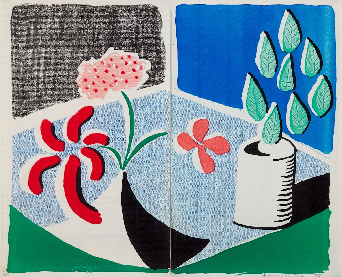 Red Flowers and Green Leaves, Separate, May by David Hockney