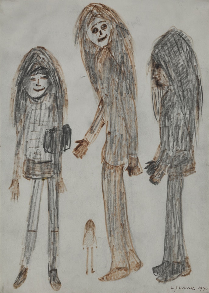 Boy and Two Girls by Laurence Stephen Lowry
