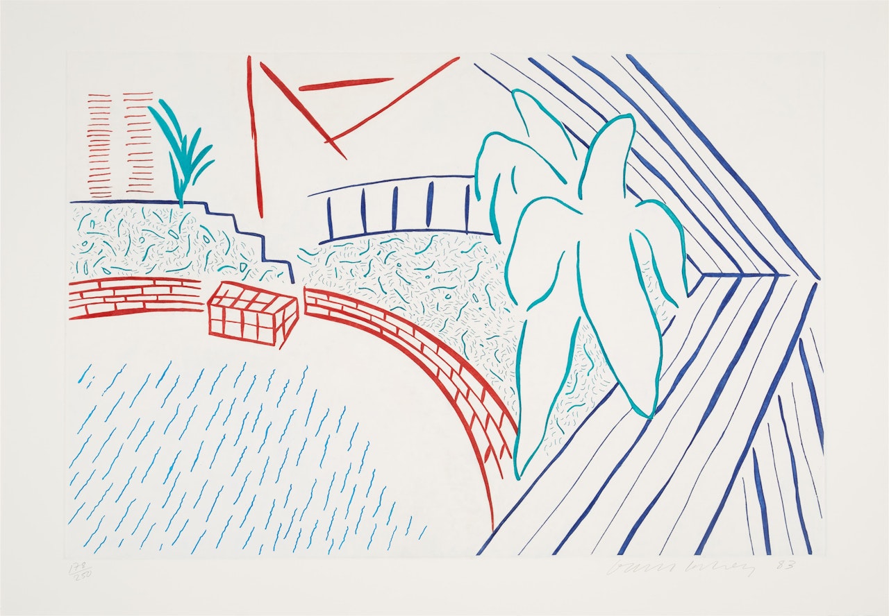 My Pool and Terrace (From: Eight by Eight to Celebrate the Temporary Contemporary) by David Hockney