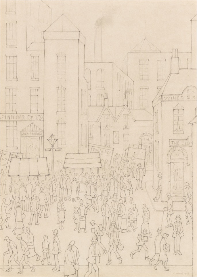 Street Stalls by Laurence Stephen Lowry