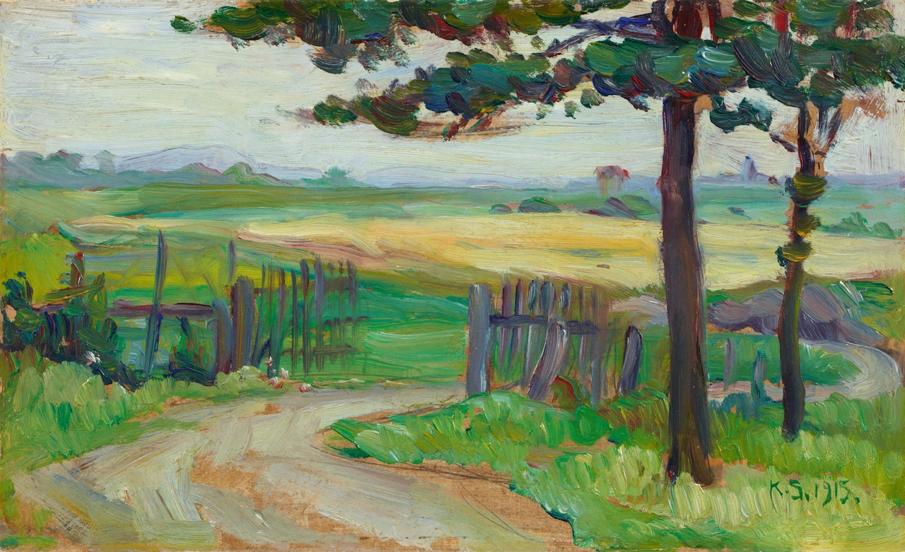 Weg mit Gatter by Kurt Schwitters