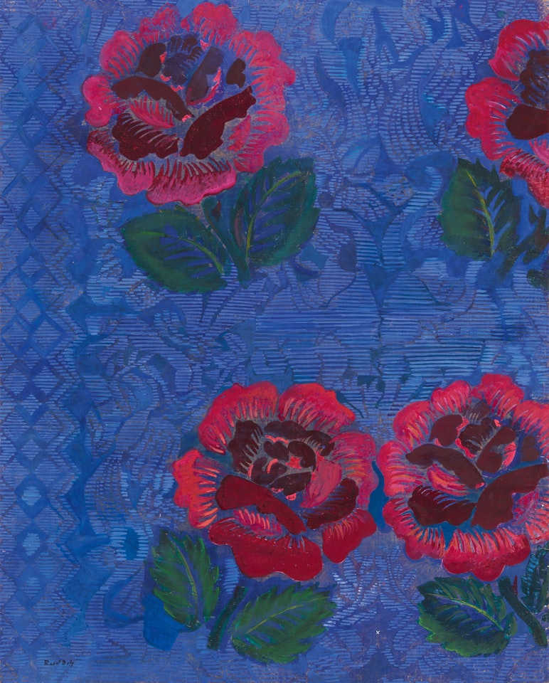 Roses et éléphants - Textile pattern design by Raoul Dufy