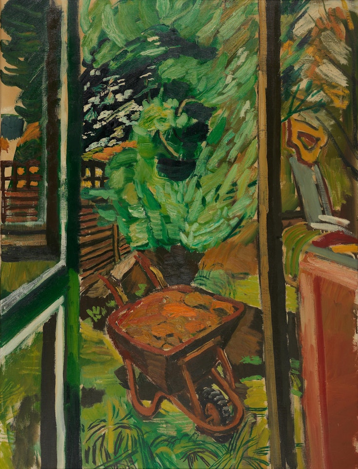 Wheelbarrow with Spent Hops - Autumn by John Bratby