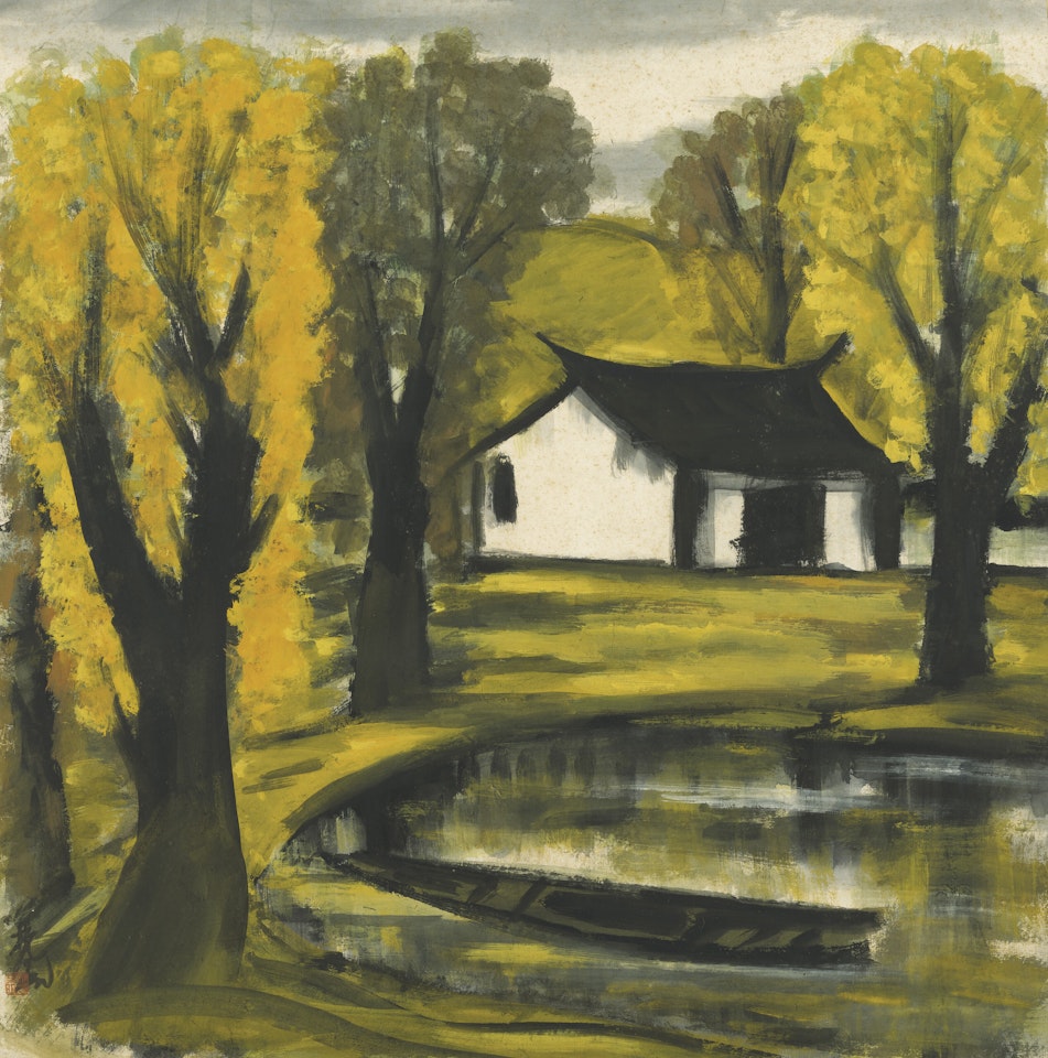 House by the Lake in Autumn by Lin Fengmian