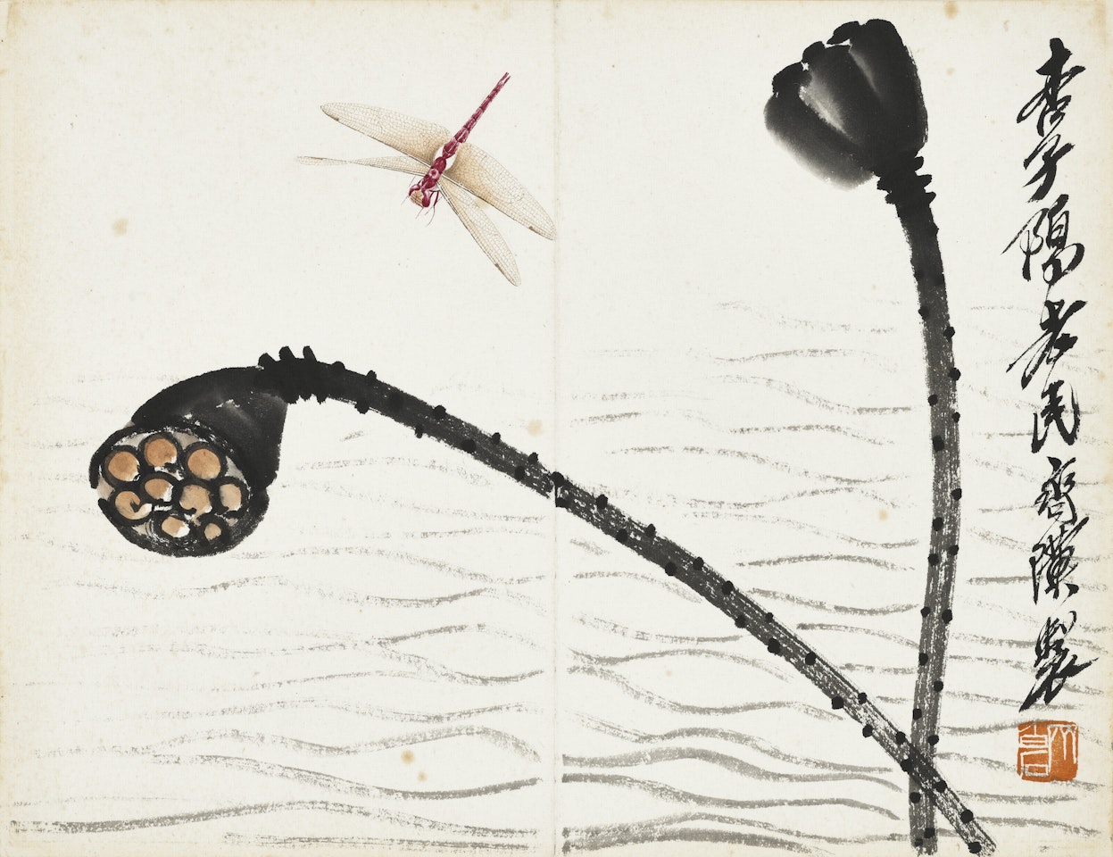 Lotus and Dragonfly by Qi Baishi