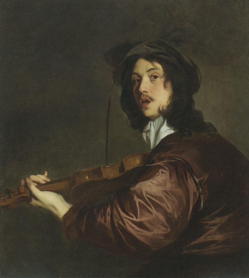 A man playing a violin, possibly a portrait of the artist by Sir Peter Lely