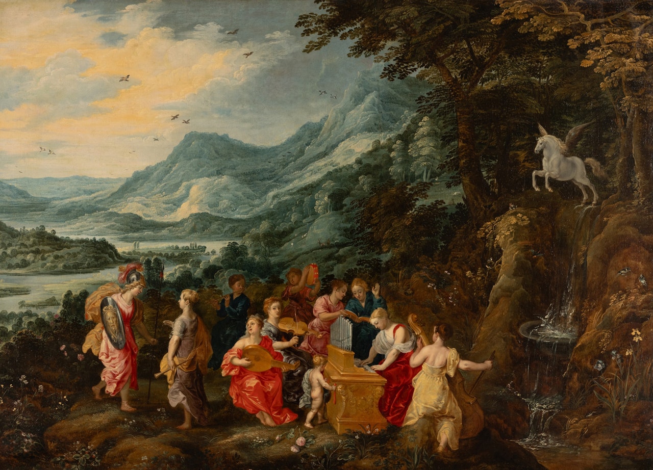 Landscape with Minerva and the muses by Joos de Momper the Younger