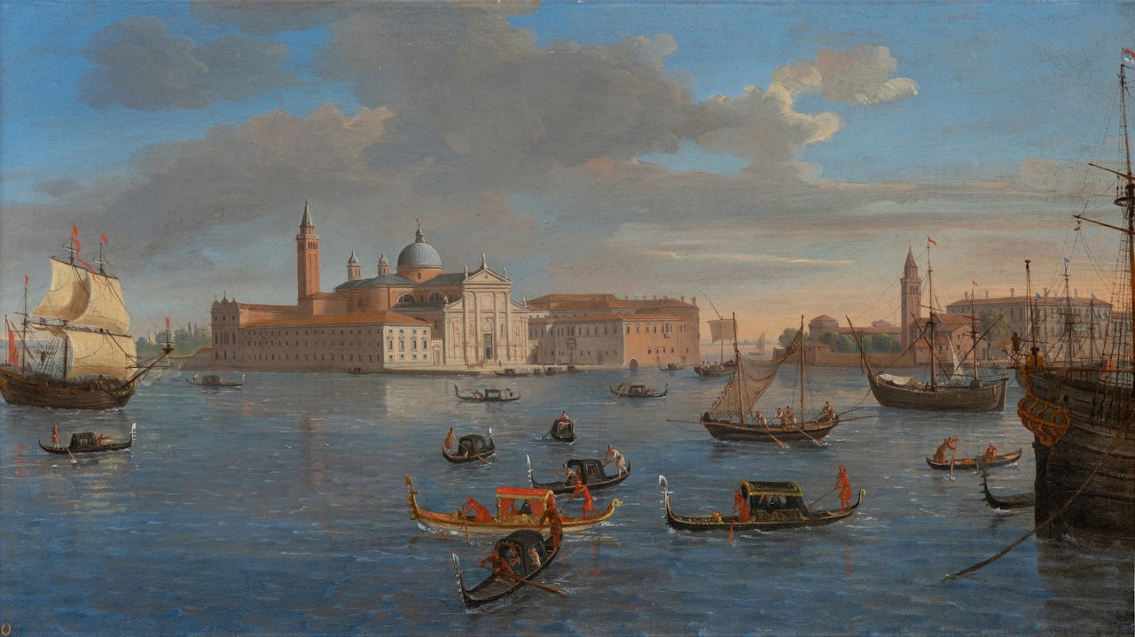 Venice, a view of the Island of San Giorgio Maggiore from the Bacino by Gaspar van Wittel