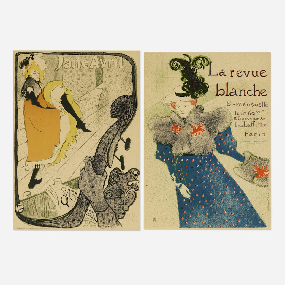 Jane Avril; La Revue Blanche (two works from Maîtres de l'Affiche) by Henri de Toulouse-Lautrec