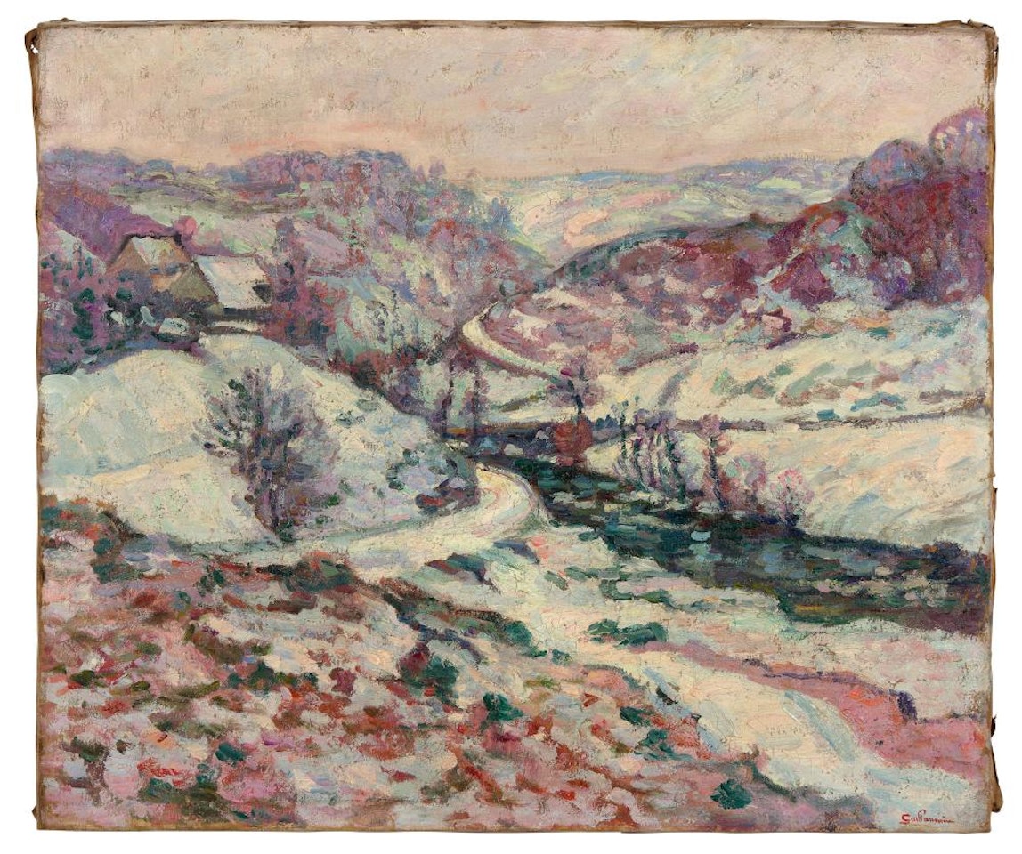 La Sedelle au Pont Charraud sous la neige  by Armand Guillaumin