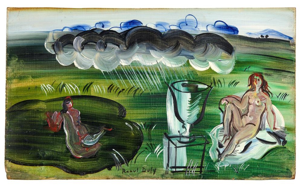 Composition avec vase et nus  by Raoul Dufy