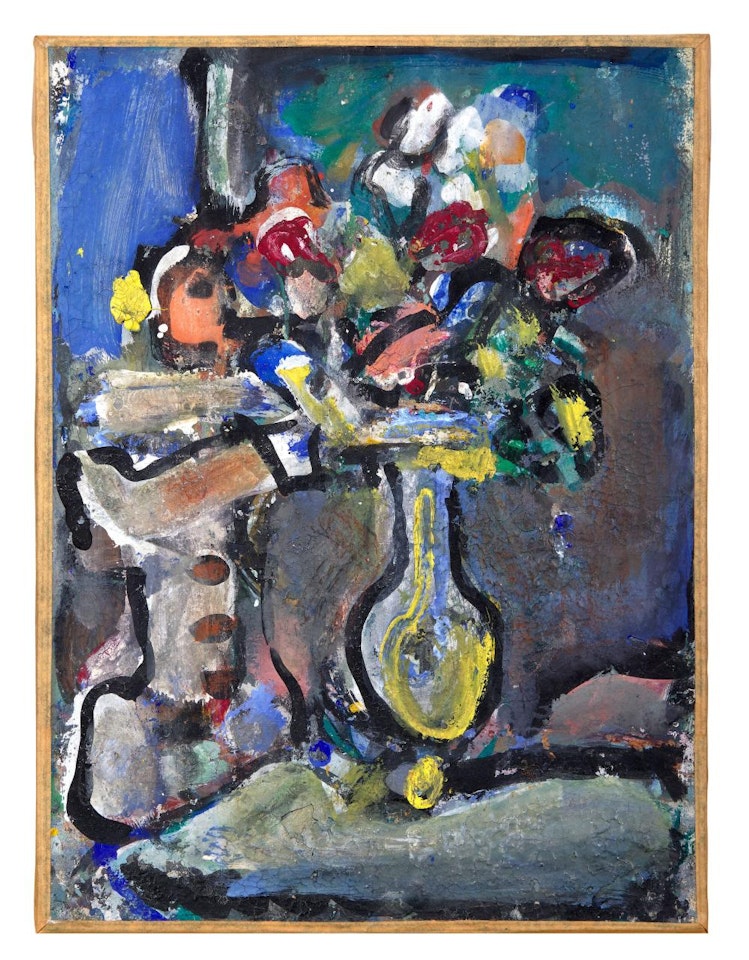 Pierrot au bouquet  by Georges Rouault