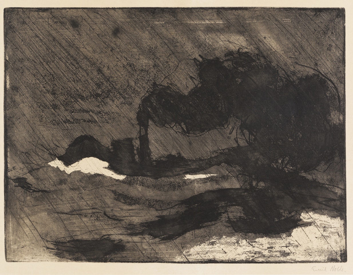 Dampfer (groß, dunkel) by Emil Nolde