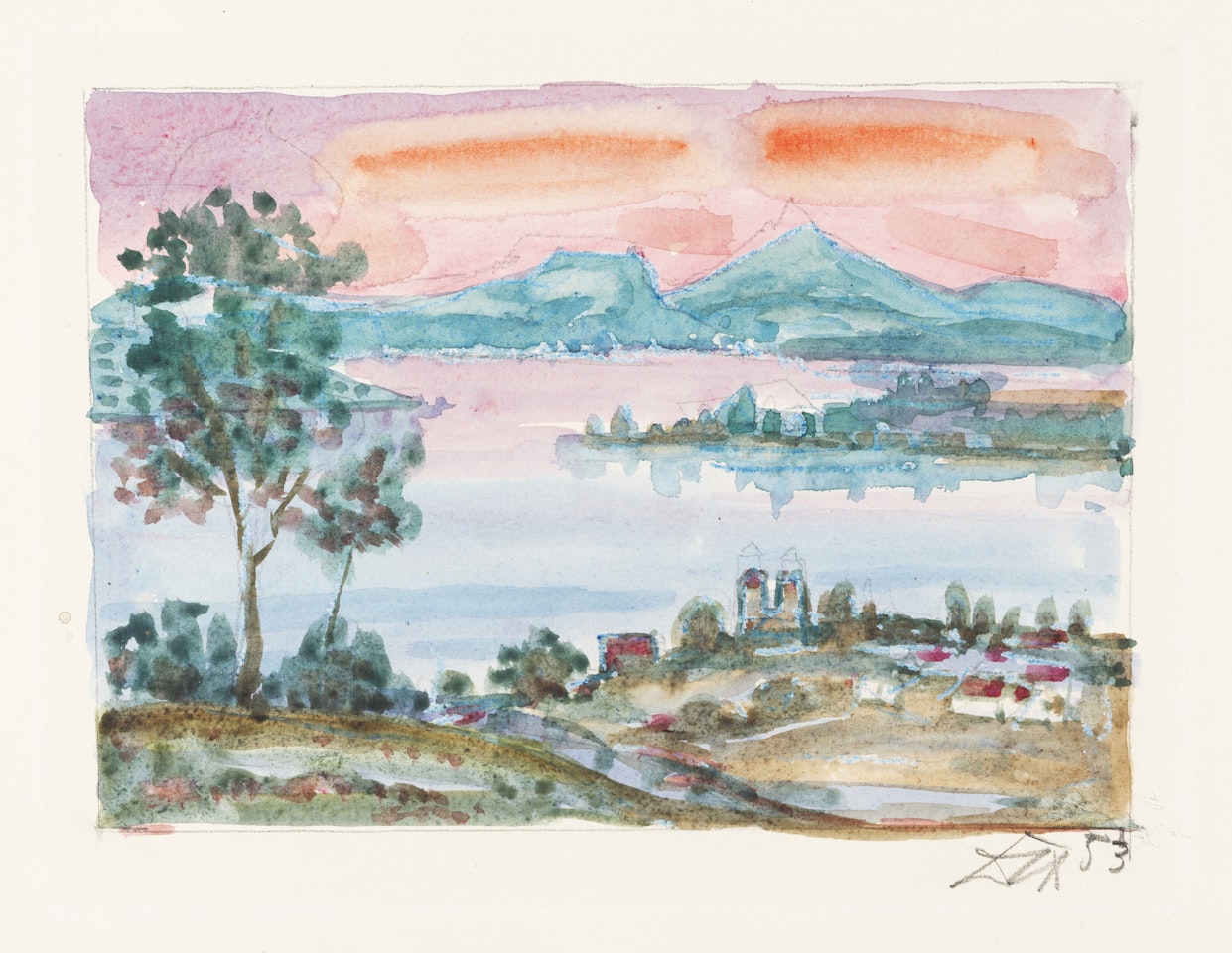 Bodensee - Abendrot by Otto Dix
