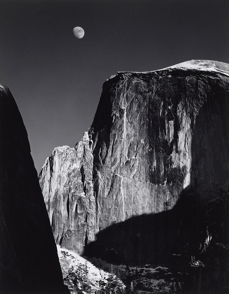 Half Dome and Moon, Yosemite National Park, California by Ansel Adams
