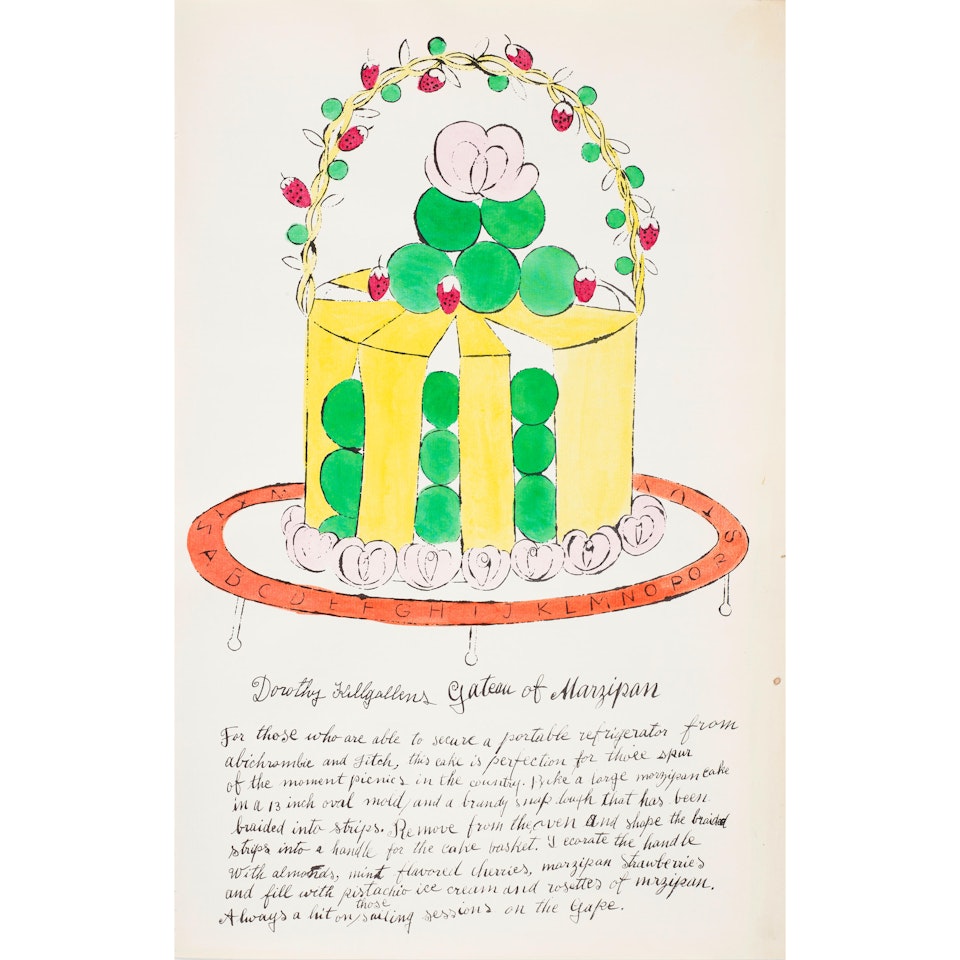 Dorothy Killgallens Gateau of Marzipan, from Wild Raspberries by Andy Warhol