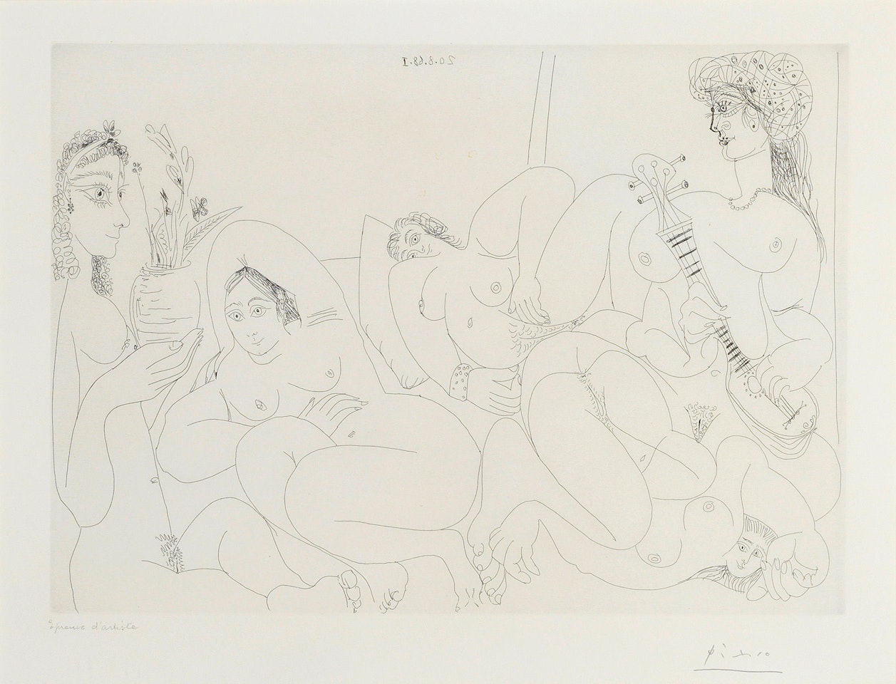 Clin d'œil au Bain Turc Femmes Faisant La sieste au Soleil, from Series 347 by Pablo Picasso