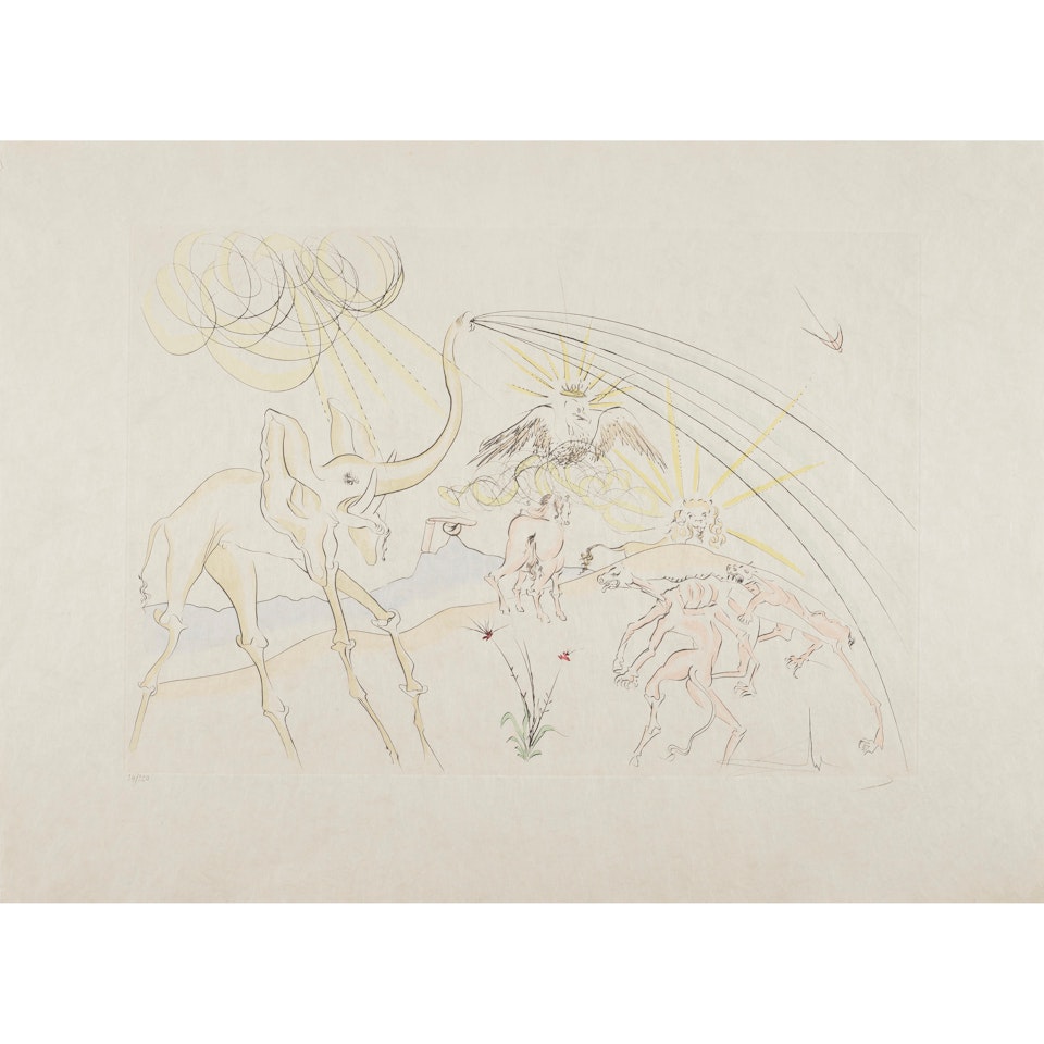 Les animaux malades de la peste (The Animals Ill with the Plague), from Le bestiaire de La Fontaine Dalinisé (La Fontaine's Bestiary Dalinized) by Salvador Dali
