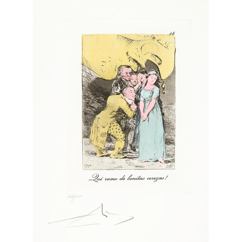 Plate 14, Que ramo de bonitas cerezas! (What a Bouquet of Pretty Cherries!) by Salvador Dali
