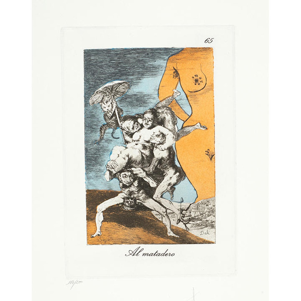Plate 65, Al matadero (To the Slaughterhouse), from Les Caprices de Goya by Salvador Dali