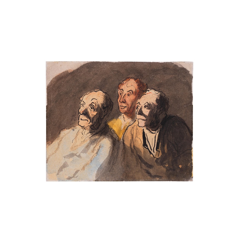 Trois spectateurs by Honoré Daumier