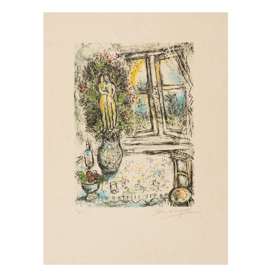 La fenêtre entrouverte by Marc Chagall