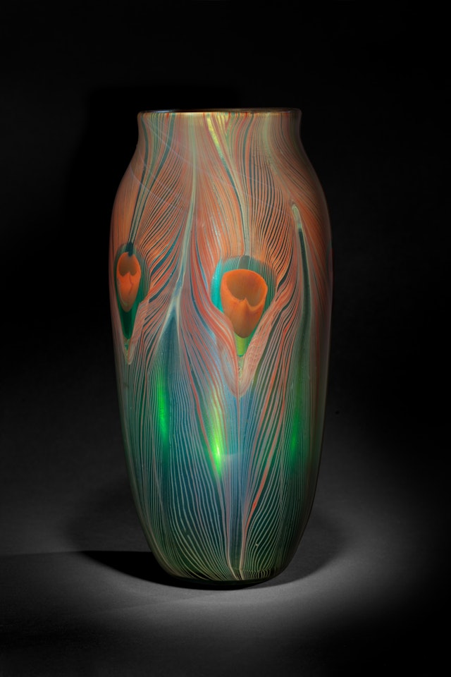 "Peacock" Paperweight Vase by Tiffany Studios