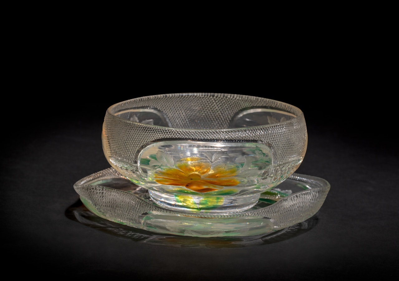 Cameo Bowl and Underplate by Tiffany Studios