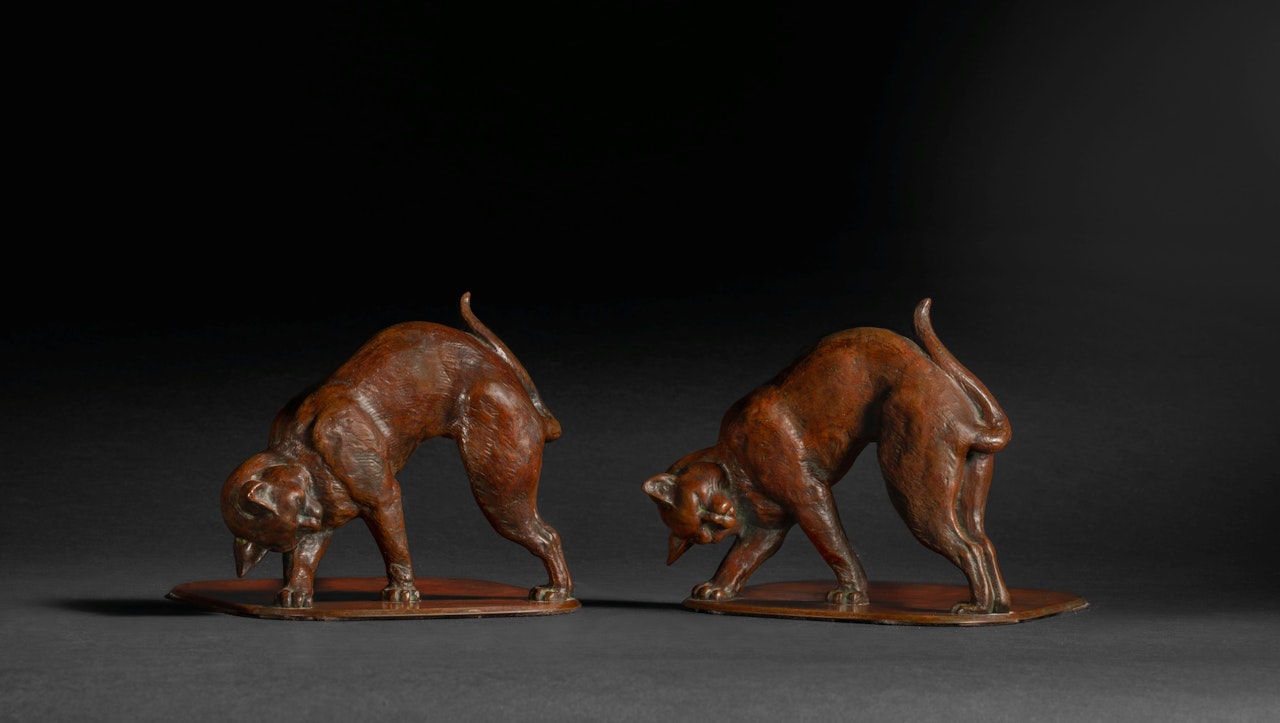 Pair of "Cat" Bookends by Tiffany Studios