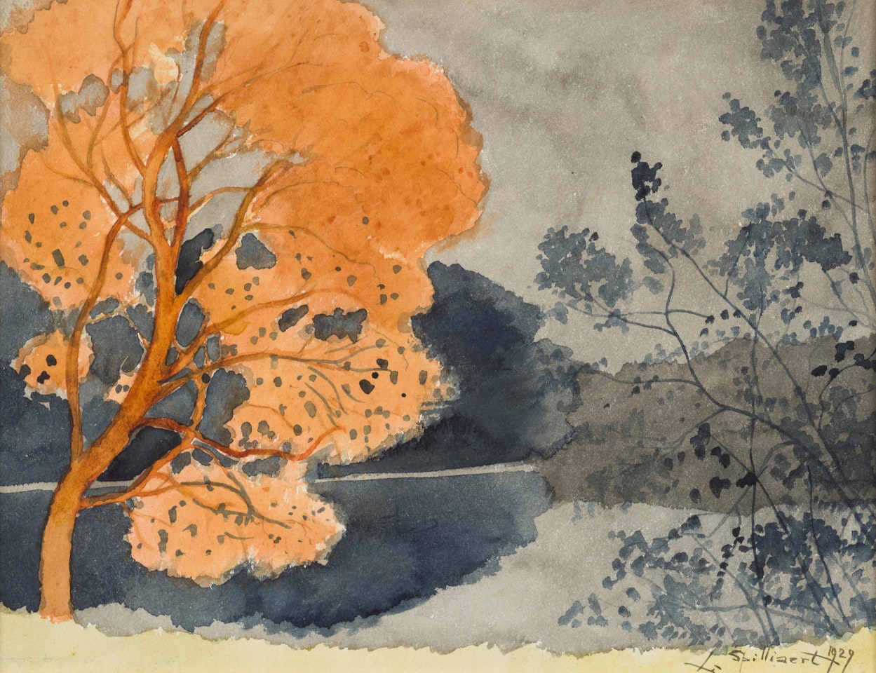 Etang en automne by Léon Spilliaert