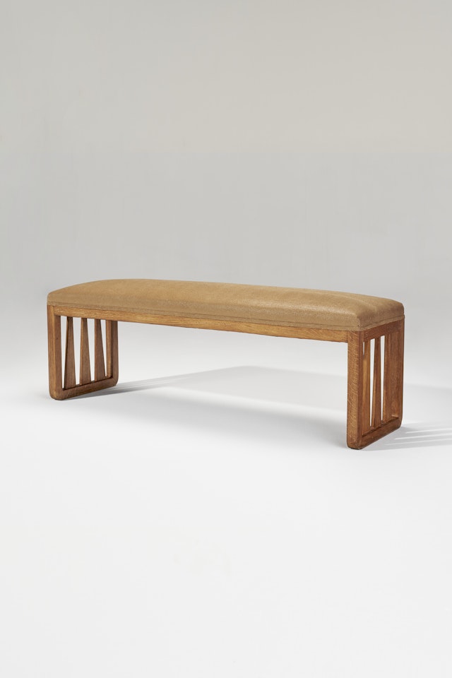 RARE BENCH, DESIGNED CIRCA by Jean Royere