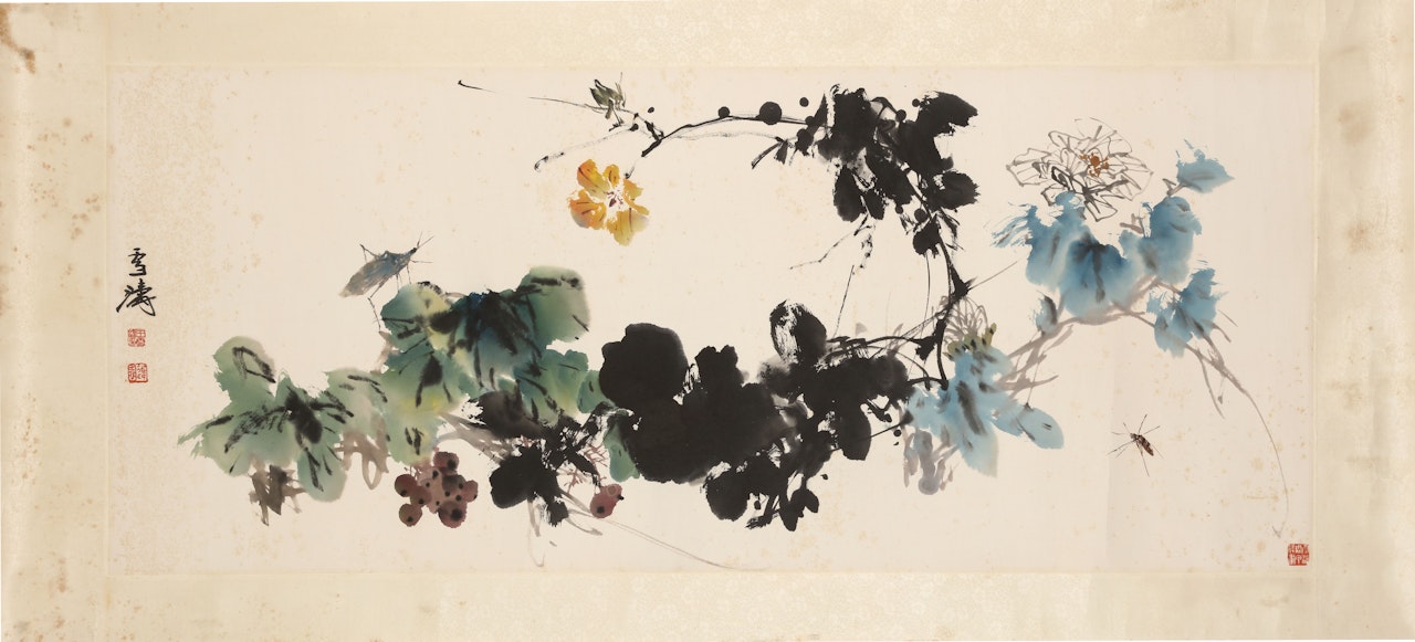 FLOWERS, FRUIT AND INSECT by Wang Xuetao