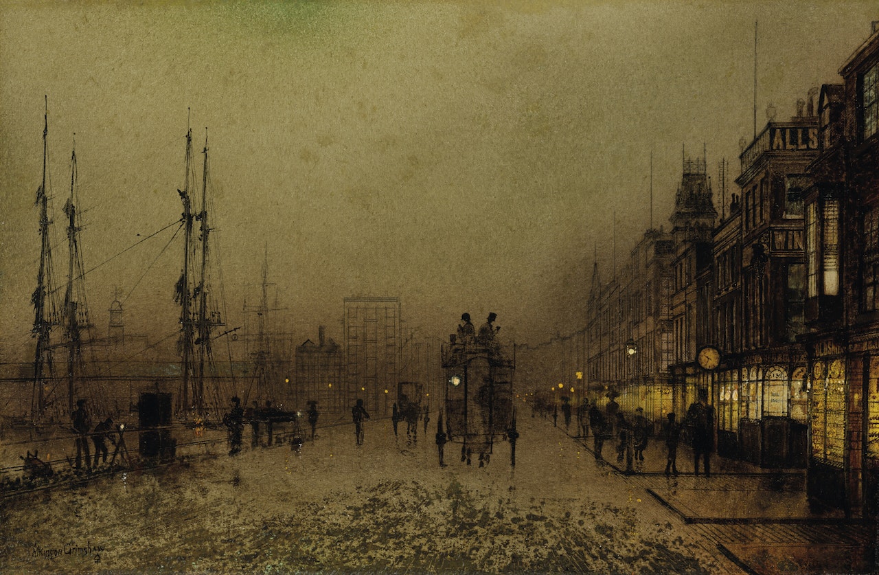 Glasgow docks, at twilight by John Atkinson Grimshaw